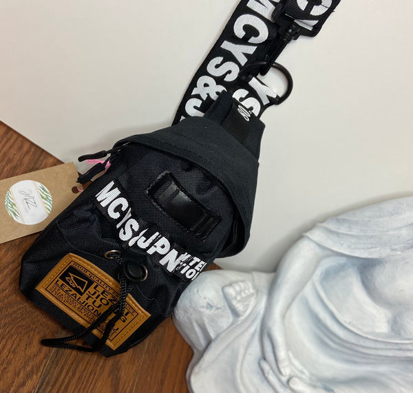 Black Graphic Drawstring Design Sling Bag