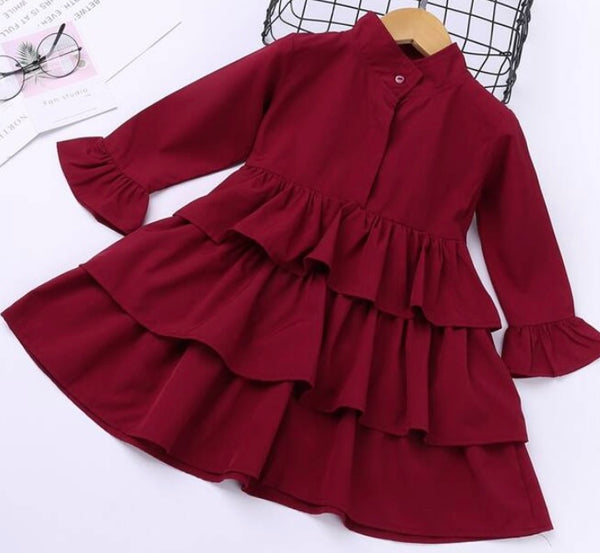 Burgundy truffle girls dress