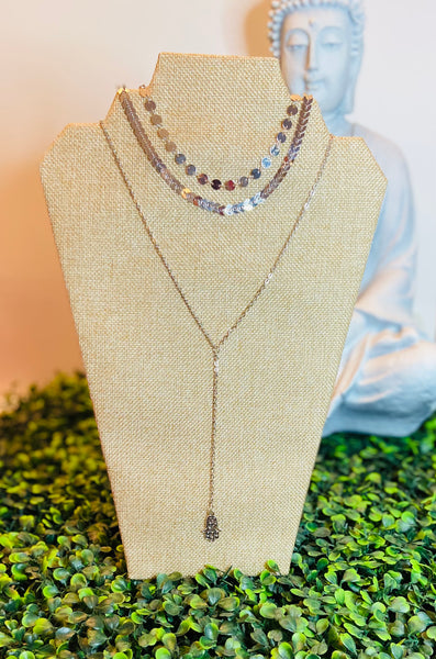 Boho hand layered necklace