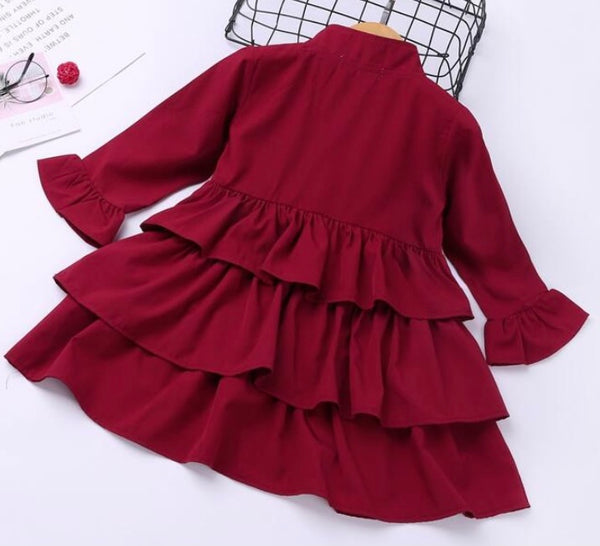 Burgundy truffle girls dress