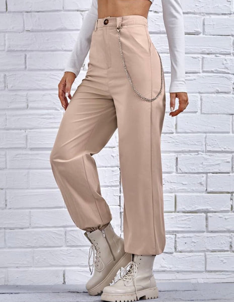 Beige chic pants