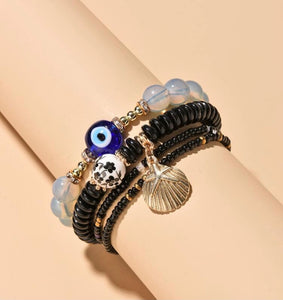 Evil eye bracelet set