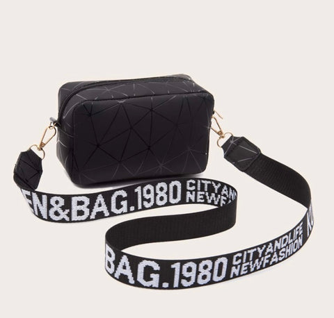 Black Geo pattern crossbody bag