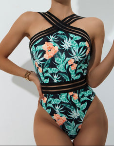 Floral one piece swimsuit