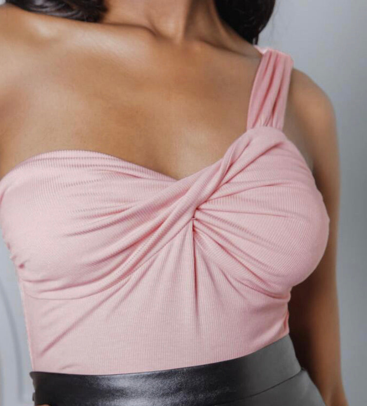 Pink one shoulder top