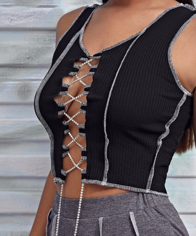 Lace up fashion top