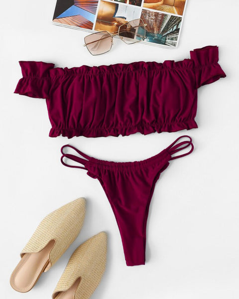 Burgundy bikini