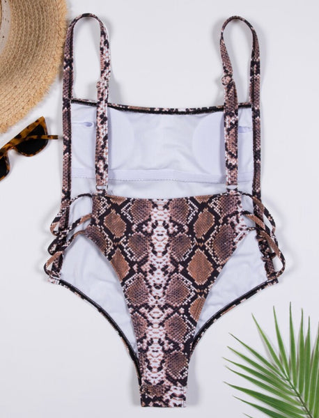 Snakeskin one piece swimsuit